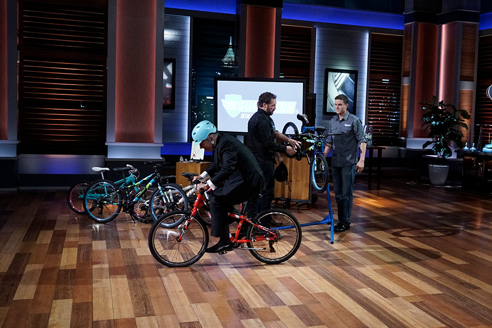 Kevin O'Leary riding a Guardian Bike on Shark Tank