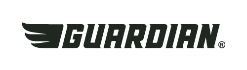 Guardian Bikes logo, wings with company name
