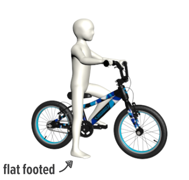 An image showing how a ride with no experience should have their feet flat